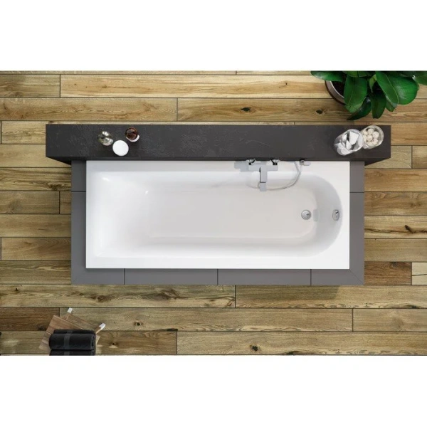 Ванна акриловая Excellent Aurum Slim 180 x 80 см, белая, WAEX.AUR18WHS (детальная фотография), прямоугольные