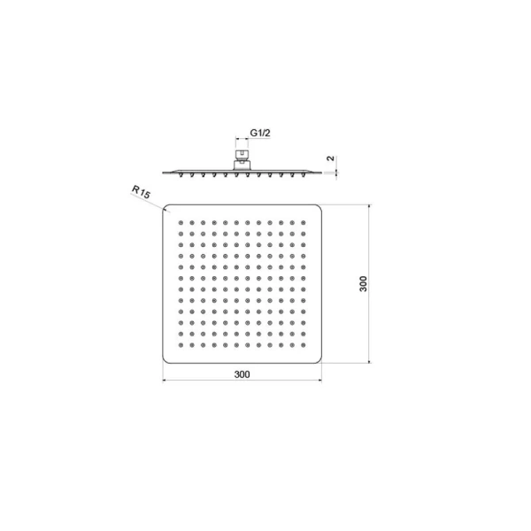 Верхний душ Акватек хром AQ2074CR (детальная фотография), верхние души