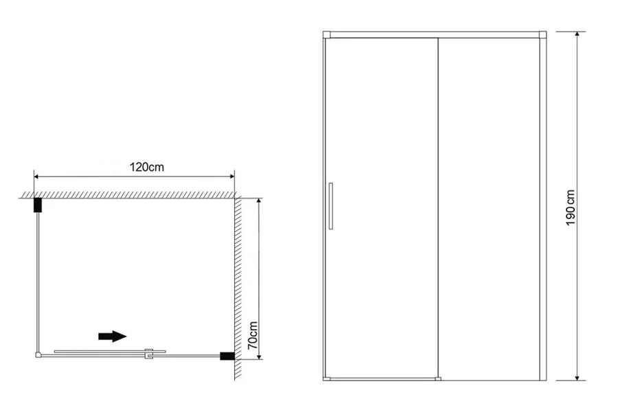 Душевой уголок Grossman Fly 120x70 см прямоугольный GR-D120-P70Fl1 (детальная фотография), прямоугольные