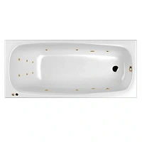 Ванна гидромассажная Whitecross Layla Slim Line, 180 х 80 см, белая/золото, 0122.180080.100.LINE.GL
