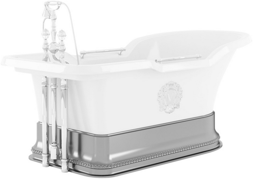 Ванна из искусственного камня Migliore Impero Podium 180х87 см фурнитура хром 26311 (детальная фотография)