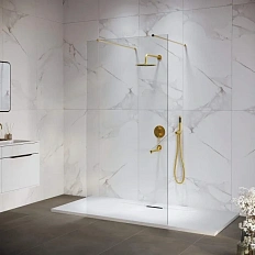 Душевая перегородка RGW Walk In WA-016Gb 120 см профиль золото, стекло прозрачное