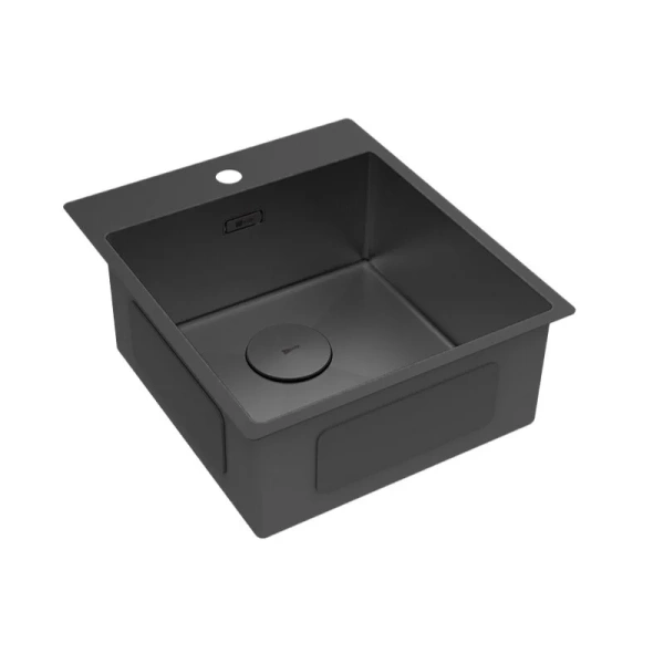 Мойка для кухни Lemark Janga 44 см чёрный матовый 9932104 (детальная фотография), прямоугольной формы