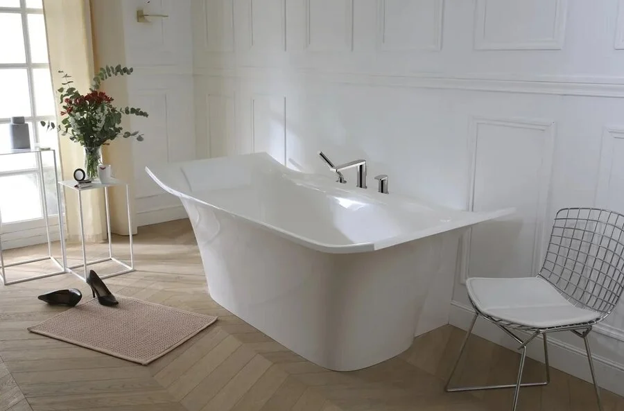 Ванна из искусственного камня Jacob Delafon Grands Boulevards 180x90 см белая E6D158-0 (детальная фотография), искусственный камень