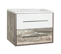 Тумба под раковину подвесная Style Line Экзотик 80 см древесина/белая