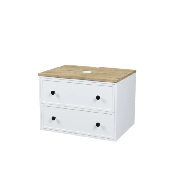 Тумба под раковину подвесная IDDIS Torr 70 см белая/дуб верона TOR70WVi95K (детальная фотография), комплект (набор)
