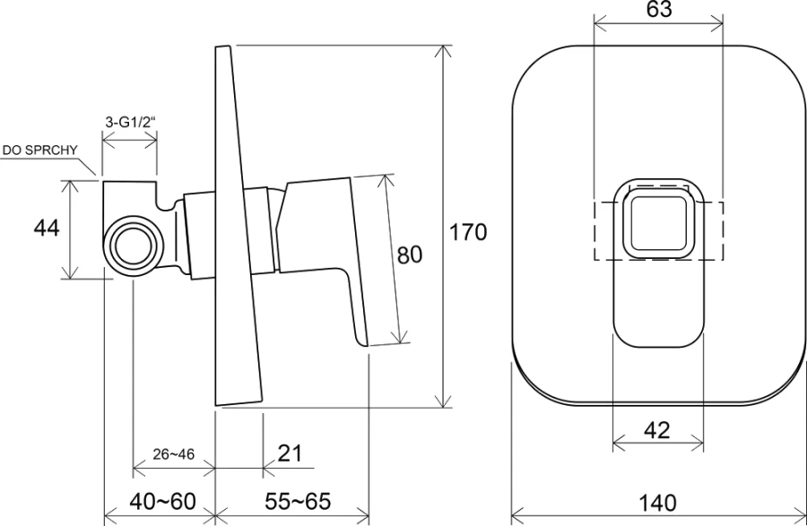 Смеситель скрытого монтажа Ravak 10° TD 062.00 X070069 (детальная фотография), для душа