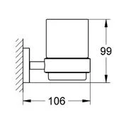 Стакан для ванной Grohe Essentials с держателем 40447001 (детальная фотография), современные, hi-tech