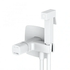 Гигиенический душ со смесителем WasserKRAFT Saale белый матовый
