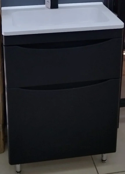 Тумба под раковину напольная Style Line Бергамо 70 см черная СС-00002311 (детальная фотография) index_1