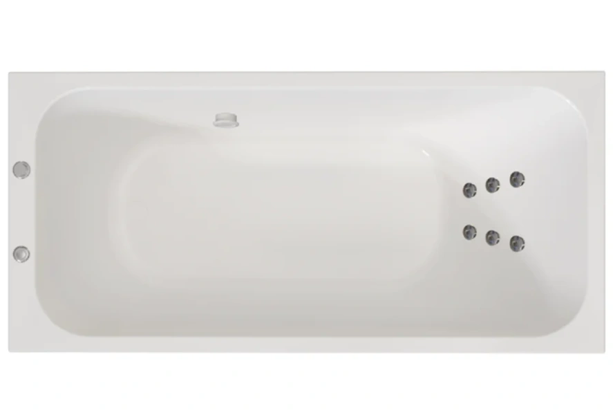 Гидромассажная ванна Радомир Прованс 1-79-2-0-0-187, 170 x 90 см, рама-подставка, фронтальный экран, слив-перелив автомат, гидромассаж Стандарт хром пневмокнопка, массаж спины, белая (детальная фотография)
