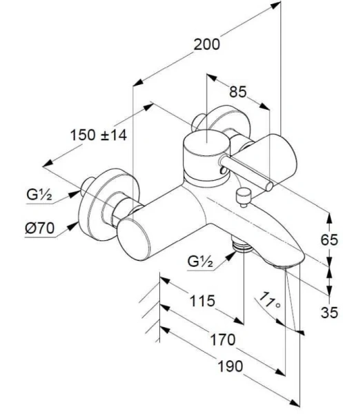 Смеситель для ванны Kludi Bozz хром 386910576 (детальная фотография), для ванны