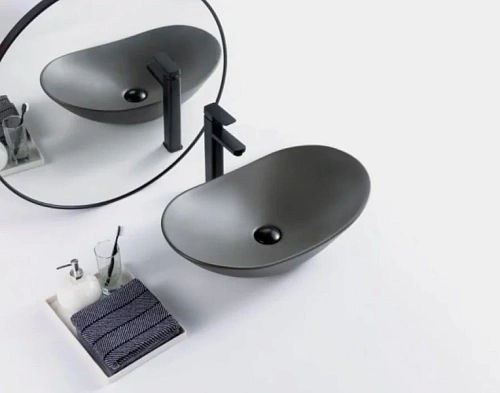 Раковина BelBagno 60 см накладная, серая матовая - фото 7