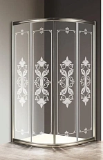 Душевой уголок Cezares Giubileo 100х100 см стекло прозрачное с узором профиль сатин