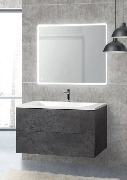 Тумба под раковину подвесная Cezares Premier 100 см Manganese PREMIER-HPL-100-2C-SO-MGN-BLUM-EST (детальная фотография)