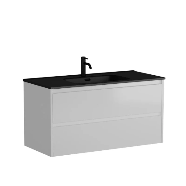 Тумба под раковину подвесная Sancos Libra 100 см белый глянец LB100W (детальная фотография), белая