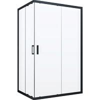 Душевой уголок профиль черный глянцевый стекло прозрачное Vegas-glass