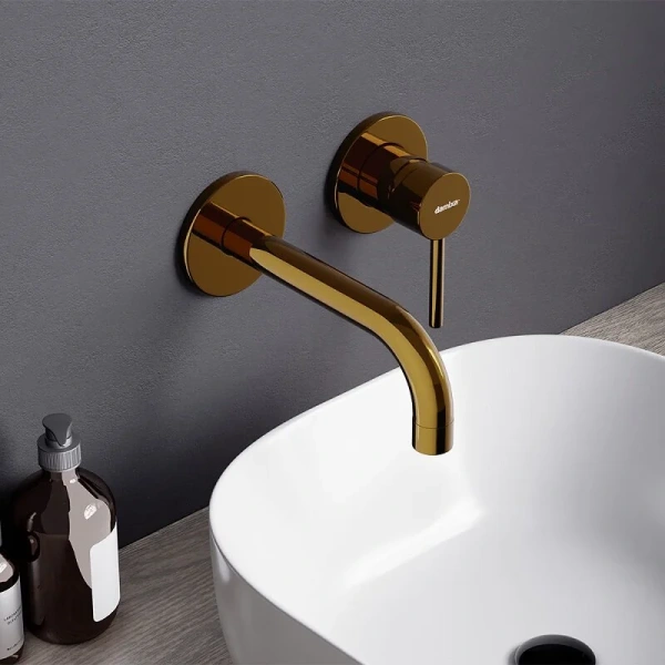 Смеситель для раковины Damixa Scandinavian Pure золото 360260600 (детальная фотография), золото