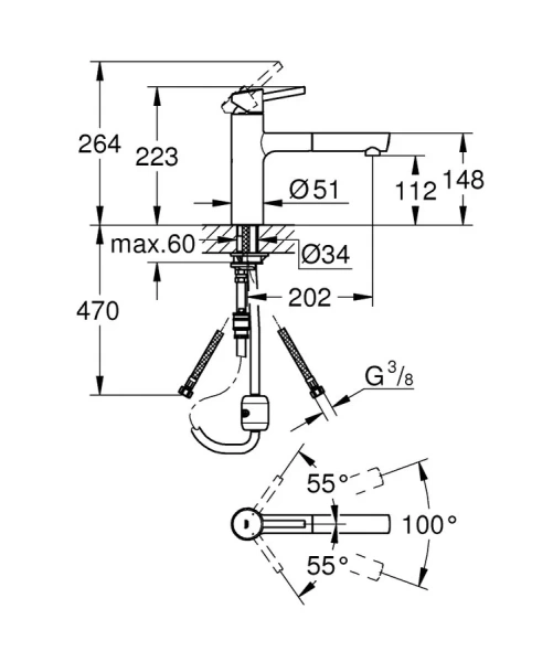 Смеситель для кухни, суперсталь, Grohe Concetto 31129DC1 (детальная фотография), для кухни