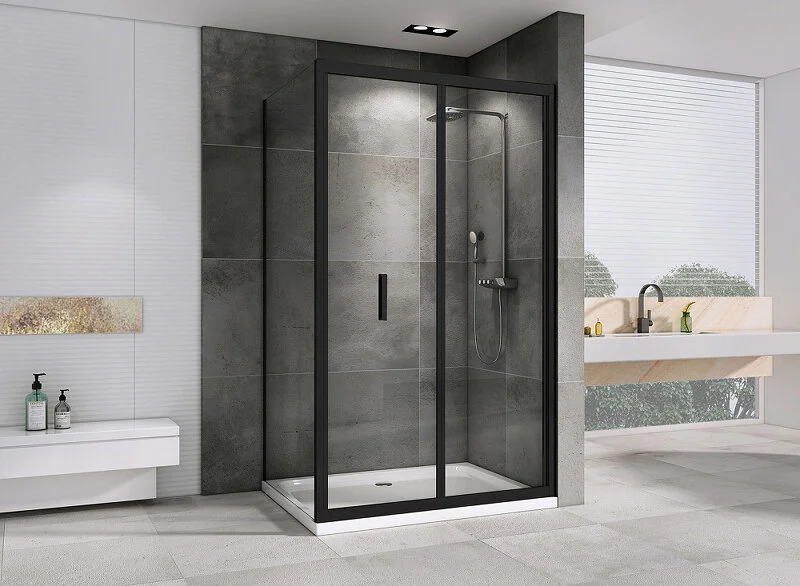 Душевой уголок Abber Sonnenstrand 90х90 см профиль черный AG07090B-S90B (детальная фотография), черные