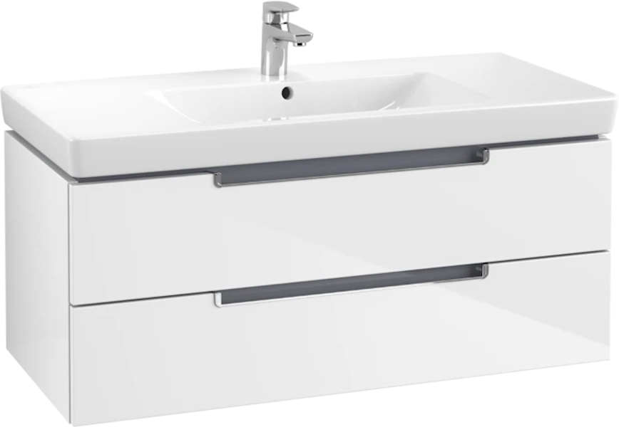 Тумба под раковину подвесная Villeroy & Boch Subway 2.0 100 см белый глянец A69010DH (детальная фотография)