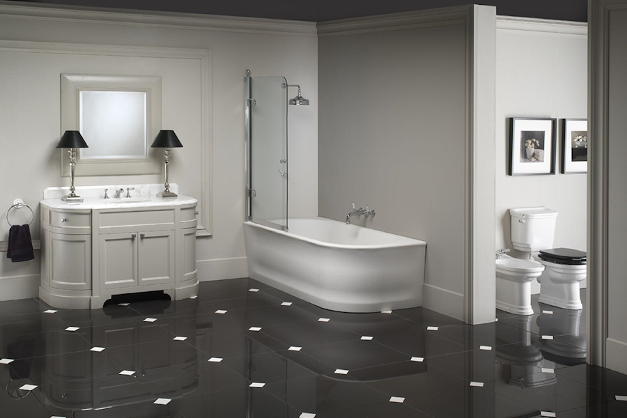 Ванна угловая левосторонняя из материала White Tec, цвет белый, Devon&Devon Wave 1NAWAVESX (детальная фотография), акриловые