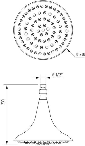 Верхний душ Migliore Campana хром 19928 (детальная фотография), верхние души