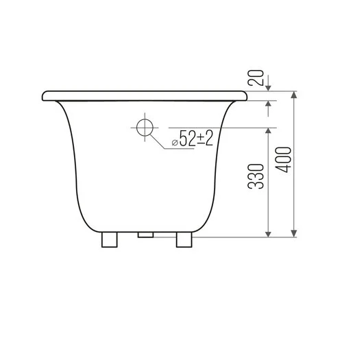 Ванна чугунная Goldman Classic CL15070 150х70х40 с ножками без ручек белая (детальная фотография), современныe, hi-tech