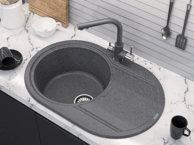 Смеситель для кухни Paulmark Essen серый металлик Es213011-402 (детальная фотография), другие