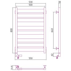 Полотенцесушитель электрический Сунержа Центурион 2.0 50x60 см правый, белый матовый