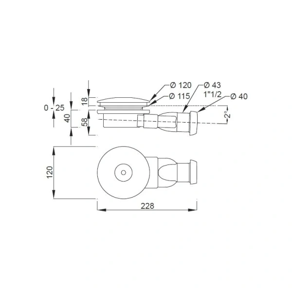 Сифон для поддона Jacob Delafon E78168 горизонтальный (детальная фотография), по запросу, нет в наличии