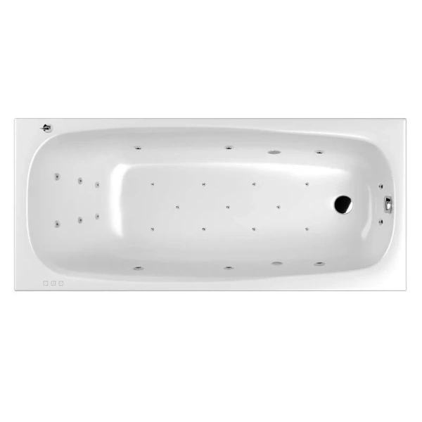 Ванна гидромассажная Whitecross Layla Slim Ultra, 180 х 80 см, белая/хром, 0122.180080.100.ULTRA.CR (детальная фотография), акриловые