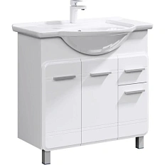 Тумба с раковиной напольная Aqwella Корсика KOR0108 85 см с тремя дверцами и ящиком