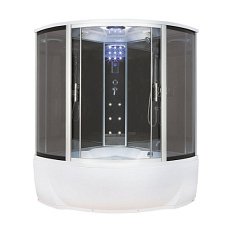 Душевой бокс, задние стенки зеркальные, стекло тонированное, Erlit Comfort ER 4335T-C2