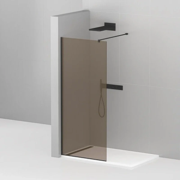 Душевая перегородка Cezares Liberta 120 см стекло бронза, профиль черный LIBERTA-L-1-120-120-BR-NERO (детальная фотография)