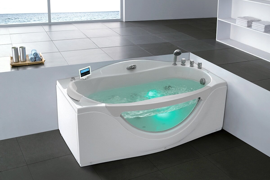 Акриловая ванна правосторонняя Gemy G9072 K R (детальная фотография), современныe, hi-tech