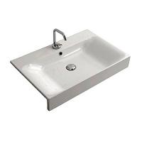 Раковина полувстраиваемая, с одним отверстием под смеситель, цвет белый Kerasan Cento 3548bi*1