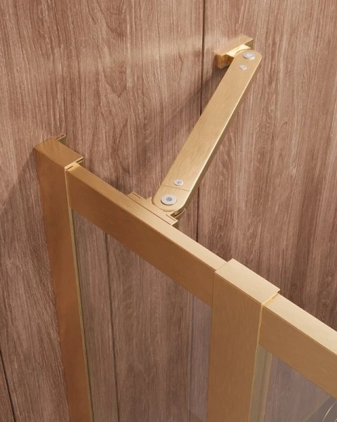 Душевой уголок Cezares Molveno 130х100 см стекло прозрачное профиль золото MOLVENO-AH-21-100+30-C-BORO-IV (детальная фотография), со средним поддоном