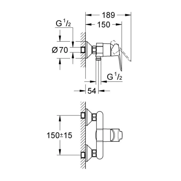 Смеситель для душа Grohe BauEdge 23333000 (детальная фотография), для душа
