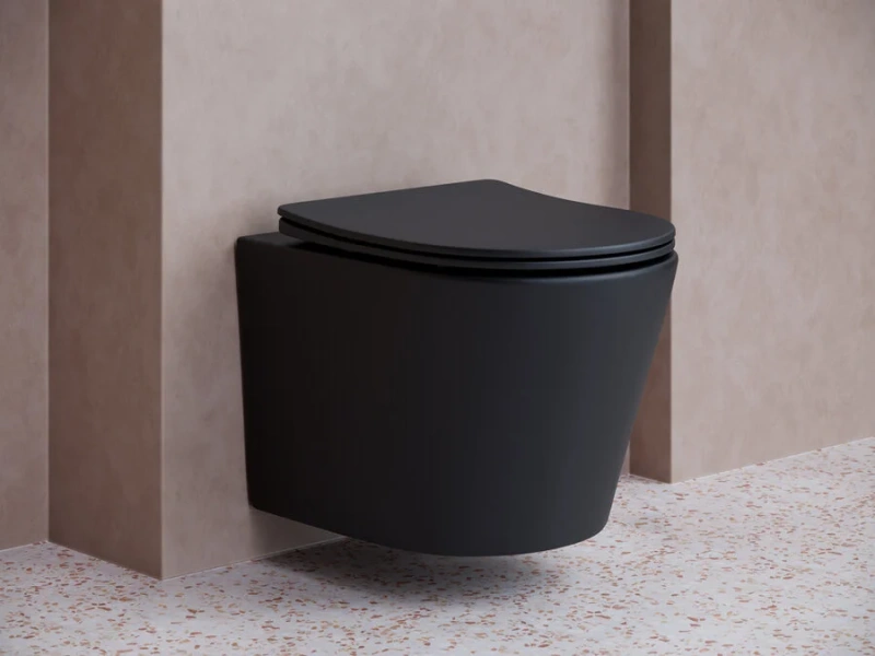Унитаз подвесной Ceramica Nova Balearica черный матовый CN6000MB (детальная фотография), подвесные, встраиваемые