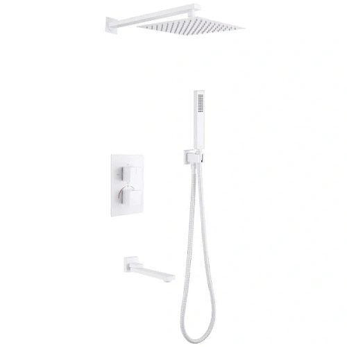 Душевой комплект Abber Daheim белый матовый - фото 5