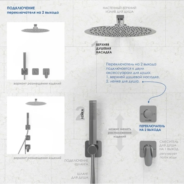 Переключатель потоков WasserKRAFT Schunter матовое золото A306 (детальная фотография) index_1