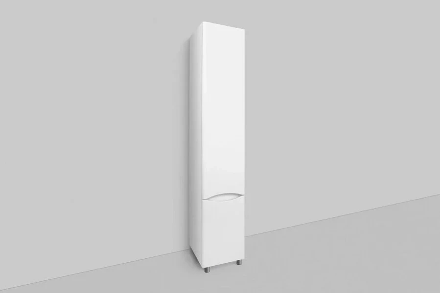 Шкаф-пенал напольный Am.Pm Like 35 см правый белый глянец M80CSR0356WG (детальная фотография), пристенные, высокие