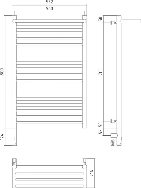 Полотенцесушитель электрический Сунержа Богема 3.0 50х80 см левый состаренная бронза 05-5806-8050 (детальная фотография), лесенка, вертикальные