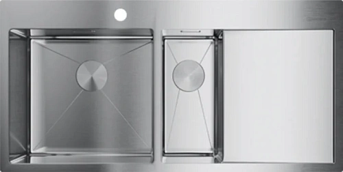 Мойка для кухни Omoikiri Akisame 100-2-IN-L 100 см нержавеющая сталь чаша слева - фото 5
