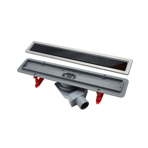 Линейный трап, двухсторонний, Pestan Confluo Premium Glass Line 650 (детальная фотография), матовый хром, белые, черые index_1