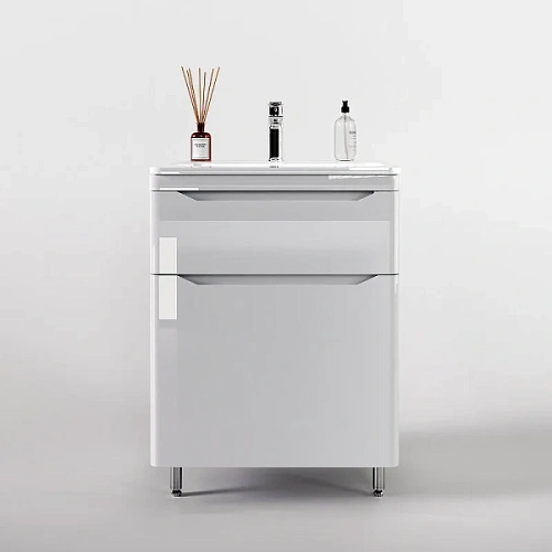 Тумба под раковину напольная Style Line Марелла Люкс Plus 60 см белый глянец - фото 6