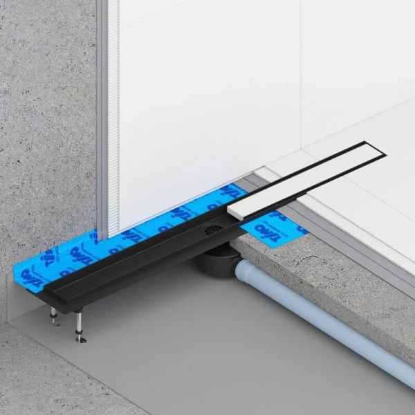 Душевой лоток Timo Drain Systems 90 см черный DS230209/03 (детальная фотография), для монтажа в пол