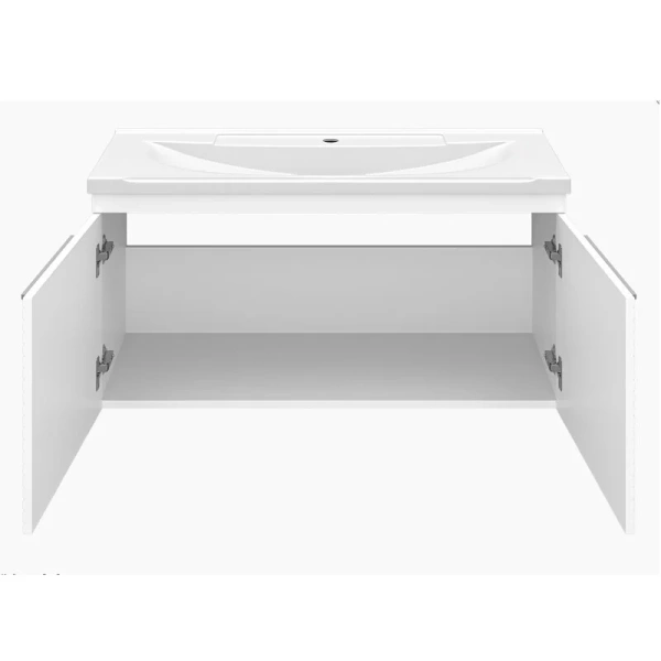 Тумба под раковину подвесная Brevita Catania 80 см белая CAT-01080-074П (детальная фотография), моноблок