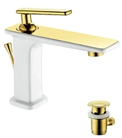 Смеситель для  раковины, белый/золото Lemark Mista LM6406WG
